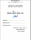Dự toán tổng mức đầu tư của dự án thiết kế quy hoạch